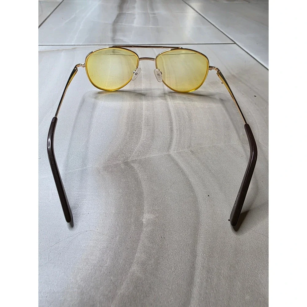 Zenni Optical Gold Aviator Frames Only 419014 Retro Double Bridge Eye Glasses D1